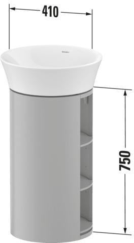DURAVIT White Tulip Waschtischunterbau bodenstehend 410 mm weiß seidenmatt von Philippe Starck