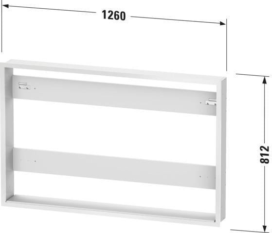 DURAVIT Einbauset Licht & Spiegel – Montagerahmen für Badmöbel, 139 x 661 x 810 mm