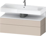Duravit Qatego Waschtischunterbau 1190 mm – Weiß Matt mit Eiche Schwarz Nische, 1 Auszug, LED