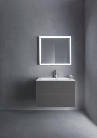 Duravit L-Cube Waschtischunterbau 820 mm taupe matt mit 2 Schubkästen und Tip-On-Technik