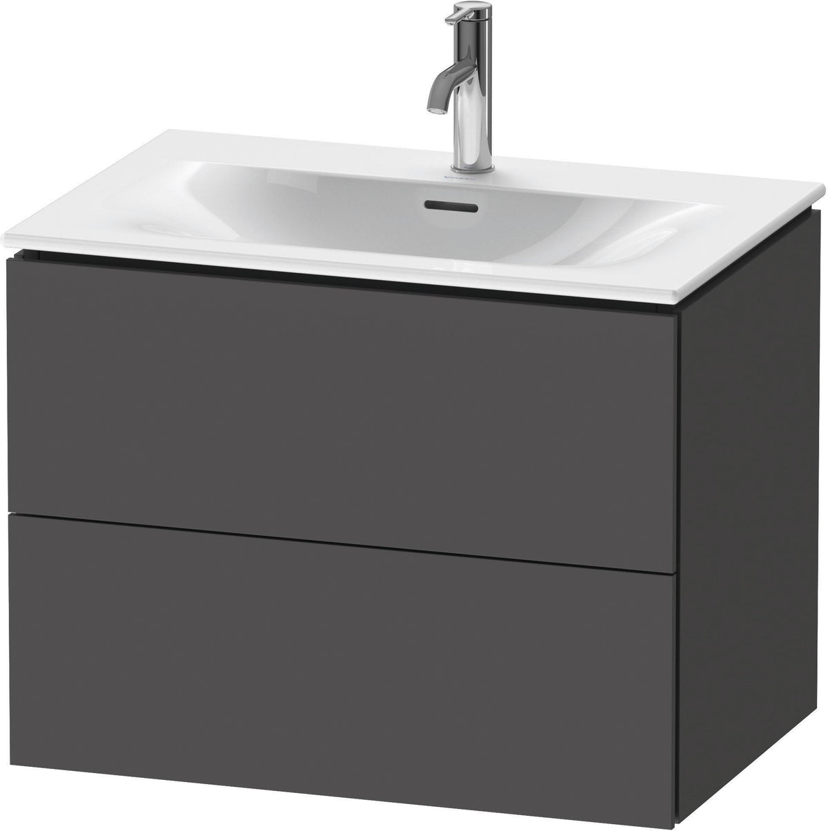 DURAVIT L-Cube Waschtischunterbau wandhängend 720 mm weiß matt mit 2 Schubkästen und Tip-On-Technik