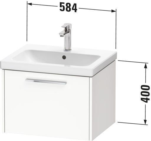 Duravit D-Code 2.0 Waschtischunterbau 584 mm Weiß Matt mit Auszug und Chromgriff