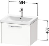 Duravit D-Code 2.0 Waschtischunterbau 584 mm Weiß Matt mit Auszug und Chromgriff