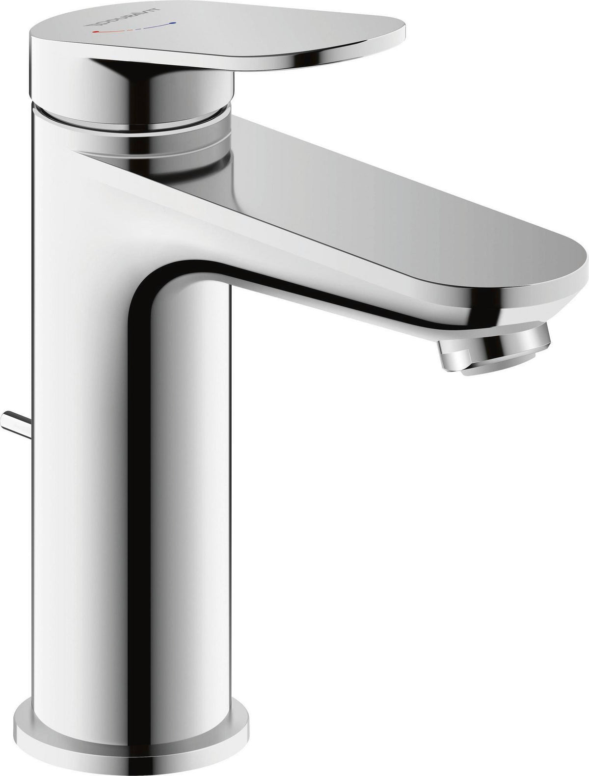Duravit Wave Einhebel-Waschtischmischer FreshStart mit Zugstange, Chrom – 122 mm Ausladung
