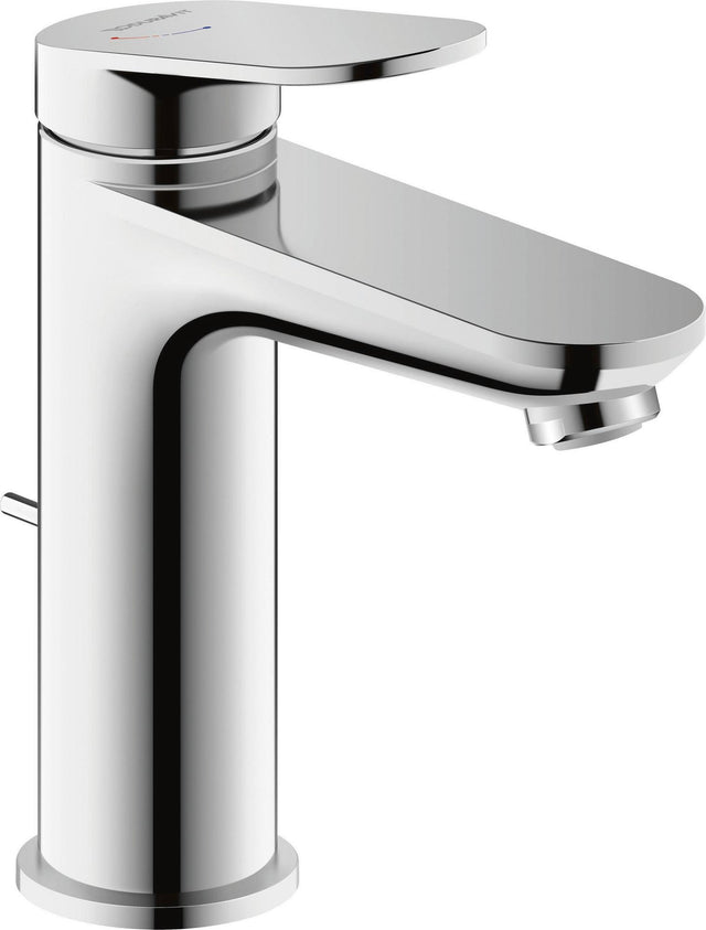 Duravit Wave Einhebel-Waschtischmischer FreshStart mit Zugstange, Chrom – 122 mm Ausladung