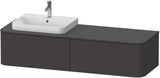 Duravit Happy D.2 Konsolenwaschtischunterbau 1600 mm taupe supermatt mit Tip-On Technik