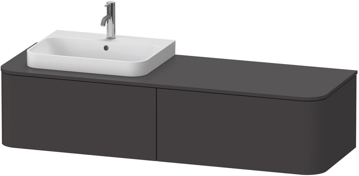 DURAVIT Happy D.2 Konsolenwaschtischunterbau 1600 mm Taupe Supermatt mit 2 Auszügen und Tip-On