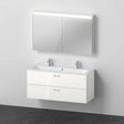 DURAVIT XBase Möbel-Set 1230 mm Weiß Glänzend mit Waschtisch, Unterbau, Spiegelschrank