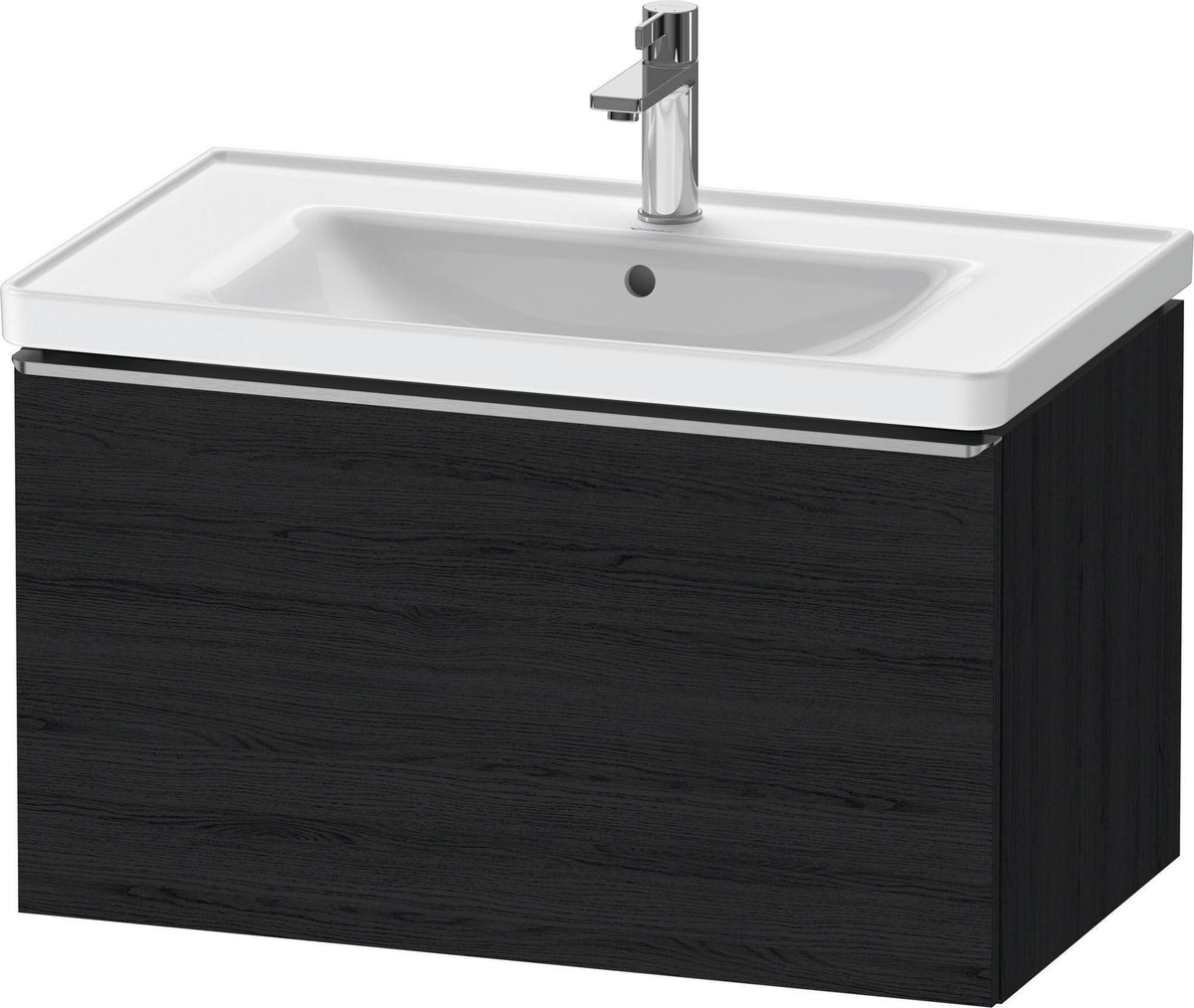 Duravit D-Neo Waschtischunterbau 784 mm Eiche Schwarz Matt mit 1 Auszug und Bronze-Griff