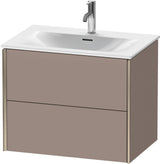 Duravit XViu Waschtischunterbau wandhängend 710 mm, 2 Schubkästen, champagner matt/basalt matt