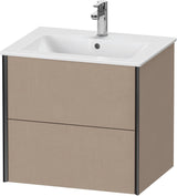DURAVIT XViu Waschtischunterbau wandhängend 610 mm, 2 Schubkästen, weiß matt – ohne Griff, mit Tip-On-Technik