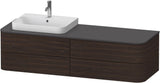 DURAVIT Happy D.2 Konsolenwaschtischunterbau 1600 mm taupe supermatt mit Tip-on und LED