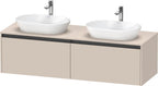 taupe supermatt / 2 Auszüge / links und rechts