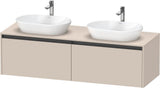 DURAVIT Ketho.2 Waschtischunterbau 1600 mm betongrau matt mit 2 Auszügen