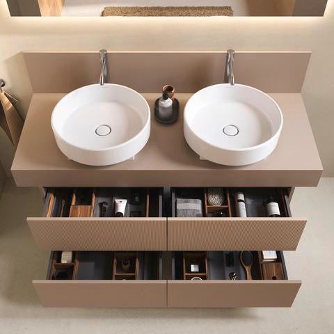 DURAVIT Balcoon Konsole 1400 mm mit Ausschnitt links – Elfenbein Matt