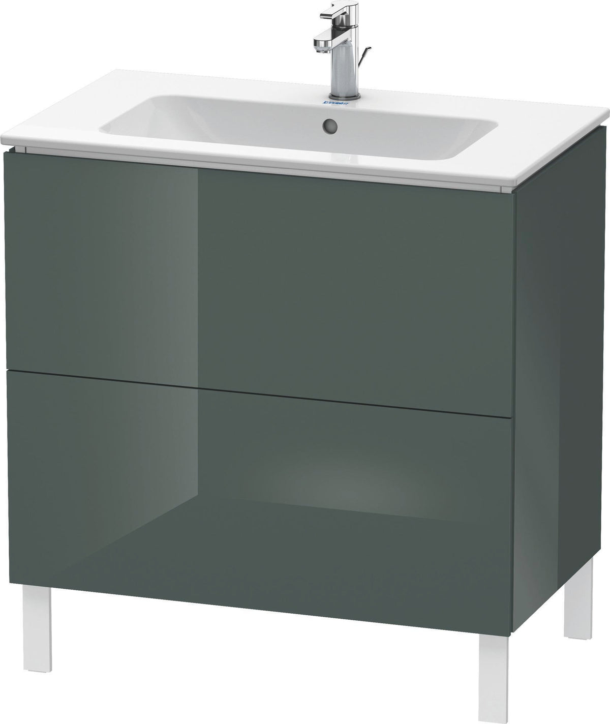 DURAVIT L-Cube Waschtischunterbau amerikanisch Nussbaum 820 mm mit 2 Auszügen und Tip-On-Technik