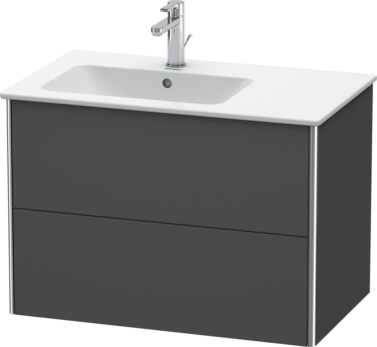 Duravit XSquare Waschtischunterbau 810 mm betongrau matt mit 2 Schubkästen und Tip-On-Technik