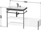 Duravit Happy D.2 Plus Waschtischunterbau 1400 mm mit Metallkonsole supermatt