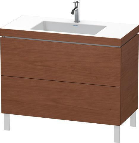 Duravit L-Cube Waschtischset 1000x480mm mit Vero Air Möbelwaschtisch, 2 Auszüge, 1 Hahnlochbank, seidenmatt