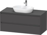 Duravit Ketho.2 Konsolen-Waschtischunterbau 1200 mm betongrau matt mit 2 Schubkästen