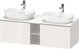 DURAVIT D-Neo Konsolenwaschtischunterbau 1400 mm betongrau matt mit 2 Auszügen und Bronze-Griffen