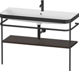 Duravit Happy D.2 c-bonded Waschtischset 1175 mm Nussbaum gebürstet mit Metallkonsole