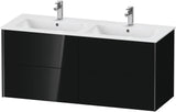 Duravit XViu Waschtischunterbau wandhängend 1280 mm, 4 Schubkästen, champagner matt/weiß matt