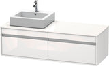 Duravit Ketho Waschtischunterbau wandhängend 1400 mm, 2 Auszüge, weiß matt, Becken links