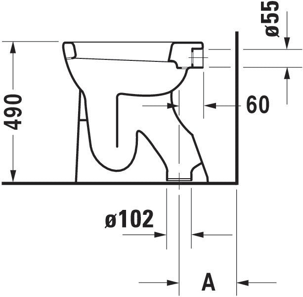 DURAVIT Stand-WC Design Classics Sudan 505 mm erhöht, weiß, Abgang senkrecht