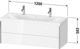 Duravit Möbelwaschtischset XVIU 1200x480mm Chaos mit Unterbau, 2 Schubkästen, Nussbaum mitte