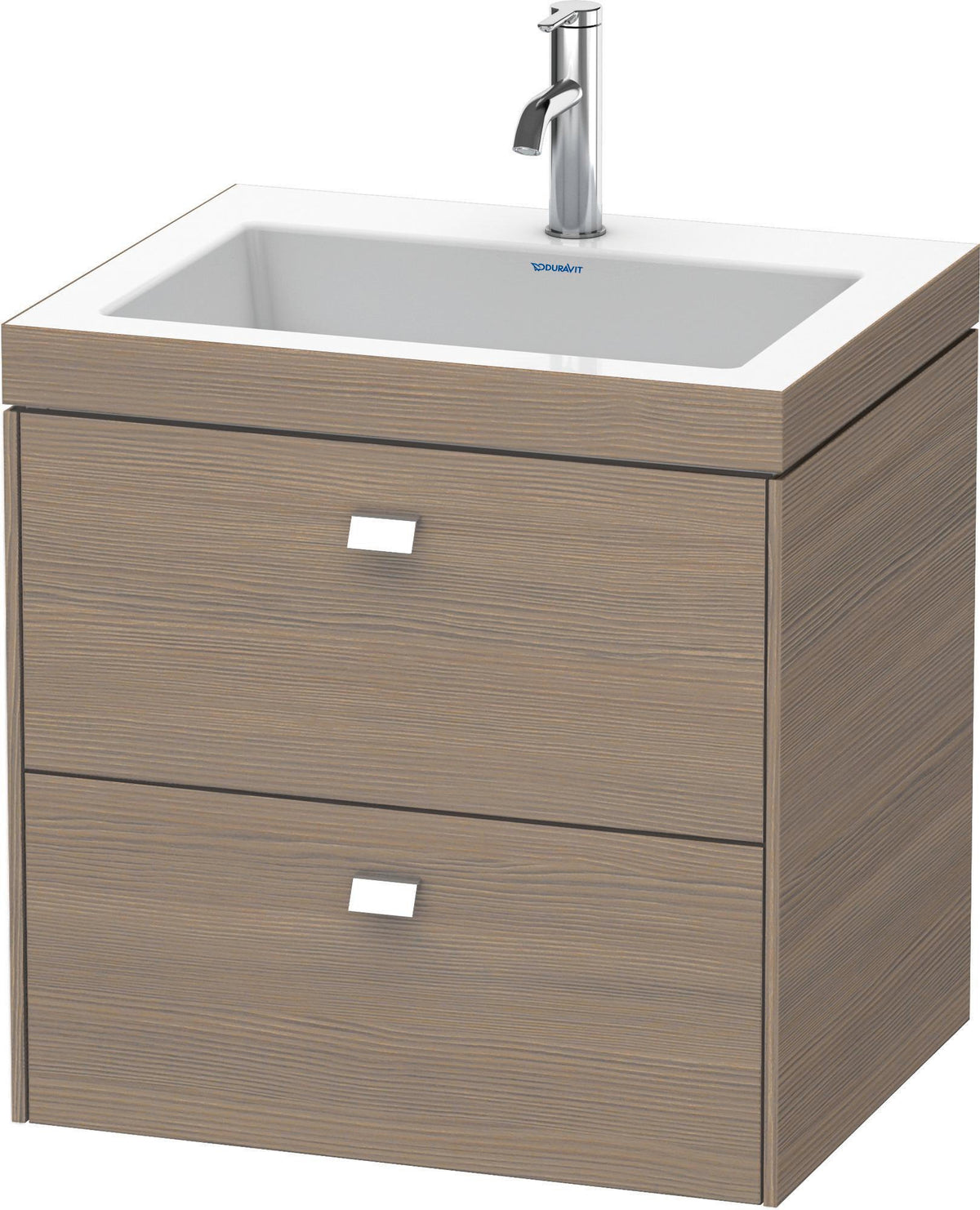 Duravit Brioso c-bonded Waschtischset 613x600x480 mm mit 2 Schubkästen, Chrom/Betongrau Matt