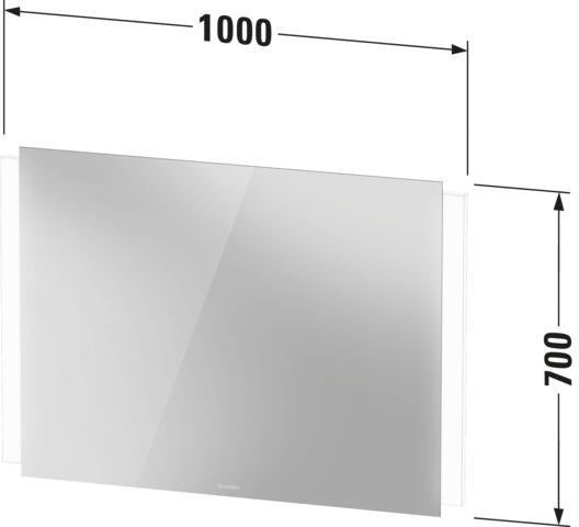 DURAVIT Spiegel Ketho.2 33x400x700mm mit Beleuchtung, Sensorschalter und Dimmfunktion