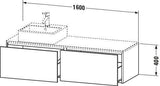 Duravit XSquare Waschtischunterbau 1600 mm mit 2 Auszügen, Becken rechts, seidenmatt