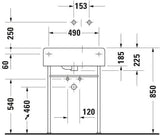 DURAVIT Design Classics Wandwaschtisch 615 mm, Becken links, mit Überlauf, weiß