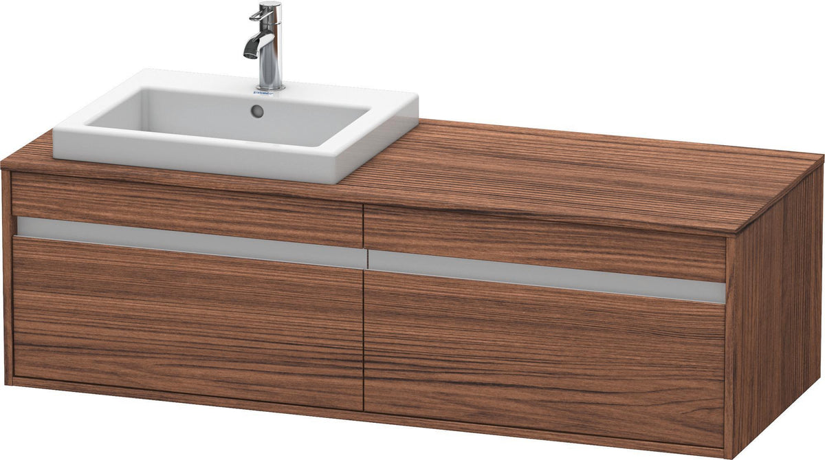 Duravit Ketho Waschtischunterbau 1400 mm wandhängend, 2 Auszüge, weiß matt, Becken links