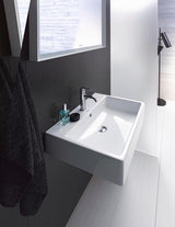 DURAVIT Waschtisch Vero Air 600 mm mit Überlauf, 1 Hahnloch, weiß – Wandmontage