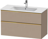 DURAVIT D-Neo Waschtischunterbau 1010 mm Eiche Schwarz mit Bronze Griff
