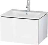 DURAVIT L-Cube Waschtischunterbau 620 mm wandhängend, 1 Auszug, Amerikanisch Nussbaum