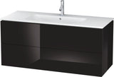 Duravit L-Cube Waschtischunterbau 1220 mm taupe matt mit 2 Schubkästen und Tip-On-Technik