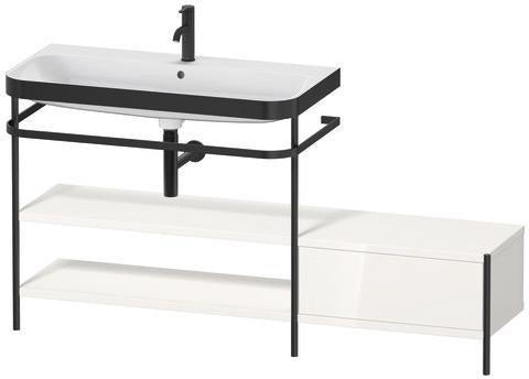 Duravit Waschtischset Happy D.2 Plus 1600x490mm taupe supermatt mit Hahnloch