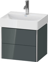 DURAVIT XSquare Waschtischunterbau wandhängend, 2 Schubkästen, Dolomiti Grey Hochglanz