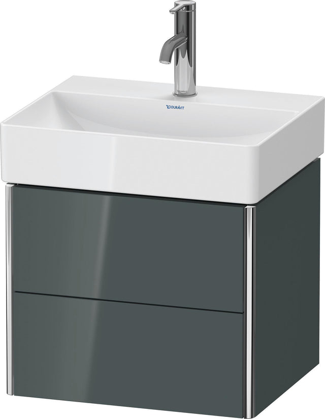 DURAVIT XSquare Waschtischunterbau wandhängend, 2 Schubkästen, Dolomiti Grey Hochglanz