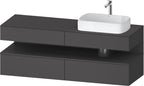 graphit matt / Nische graphit matt, mit Siphonausschnitt und Schürze / anthrazit