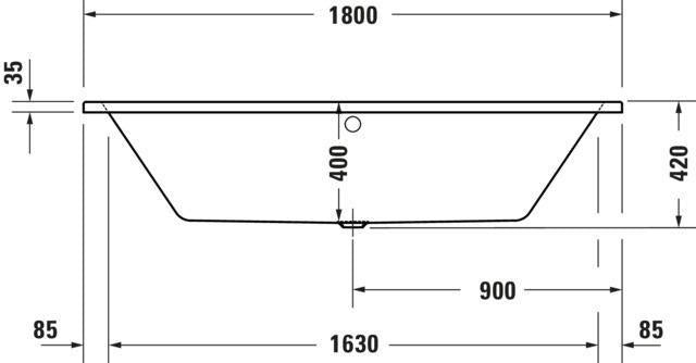 Duravit No.1 Whirlwanne 1800x800mm Einbauversion mit Jet-System, 6 Wanddüsen, Weiß