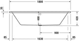 Duravit No.1 Whirlwanne 1800x800mm Einbauversion mit Jet-System, 6 Wanddüsen, Weiß