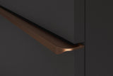 DURAVIT D-Neo Waschtischunterbau 584 mm Eiche Schwarz Matt mit Bronze Griff