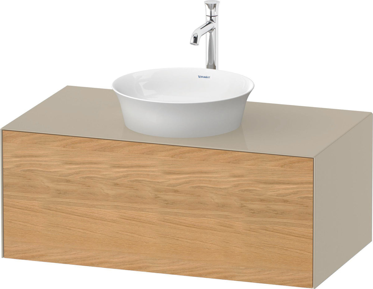 DURAVIT White Tulip Waschtischunterbau wandhängend 1000 mm Nussbaum Taupe Hochglanz