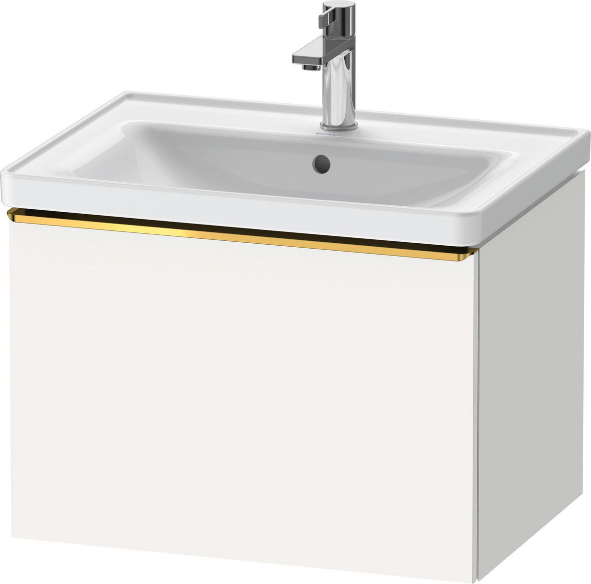 Duravit D-Neo Waschtischunterbau 634 mm betongrau matt mit Bronze-Griff und Soft-Close-Auszug