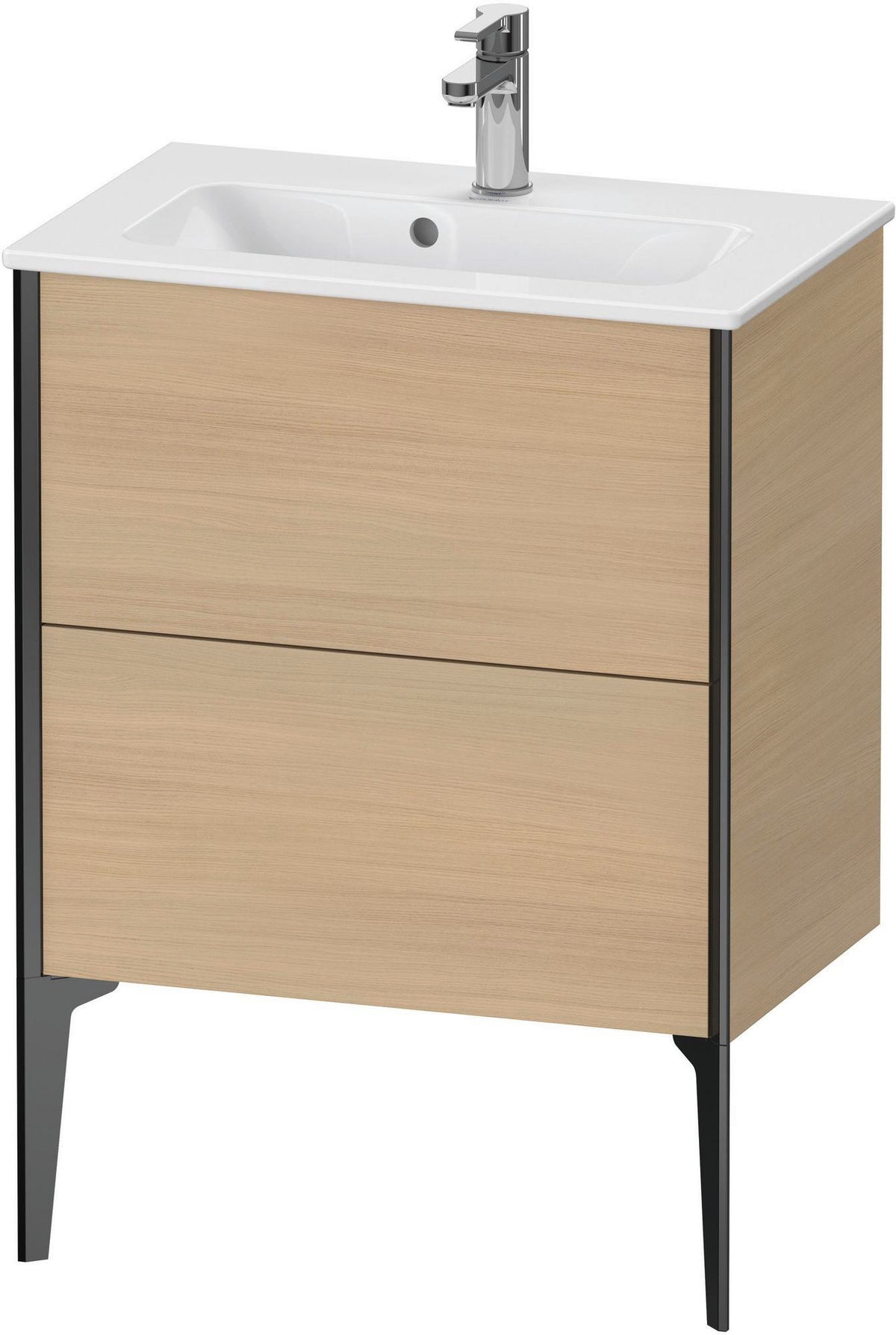 Duravit XViu Waschtischunterbau bodenstehend 610 mm, 2 Auszüge, champagner matt/weiß matt