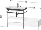 Duravit Happy D.2 Plus Waschtischunterbau 1400 mm mit Metallkonsole supermatt